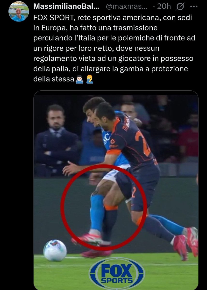 MangaRobby's tweet photo. @ZZiliani Archiviata l'ennesima rapina a mano armata al Napoli, a Lecce (#Collu: voto 1), torniamo su NAP-INT: nel momento del fallo - clamoroso - su Di Lorenzo, la visuale di #Mariani era completamente coperta: https://t.co/FTqBOz9xqD.
Vergognoso non abbia chiesto lumi.
Perfetto #Bindoni. https://t.co/8PCvs1UBCn