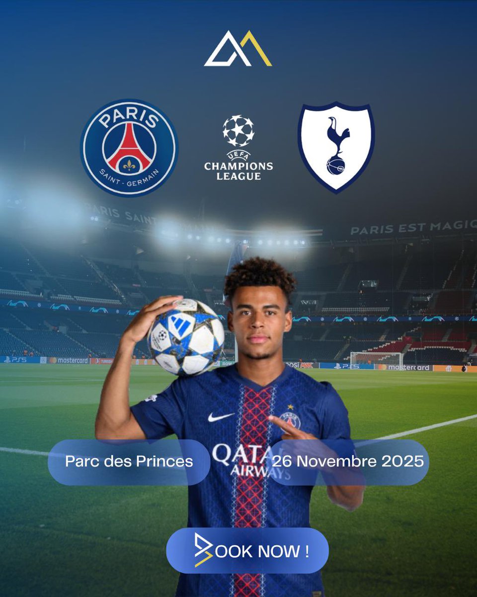 BookMyEventoff's tweet photo. PSG BAYERN / BOOK NOW !🔑
🎟️ Tous types de billets disponibles, toutes catégories confondues.
🤳🏼 Réserve dès maintenant et assure ta place !
📩 Contactez-nous directement pour plus d’informations.
#psg #psgticket #psgbayern #dembele #parcdesprinces #icicestparis #ldc #LDC https://t.co/bLMn080UbY