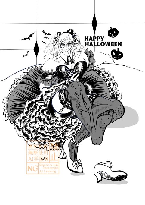 🍭👻Happy Halloween👻🍭
⚠️女装🙏 ゴスロリ💎・去年の再掲 