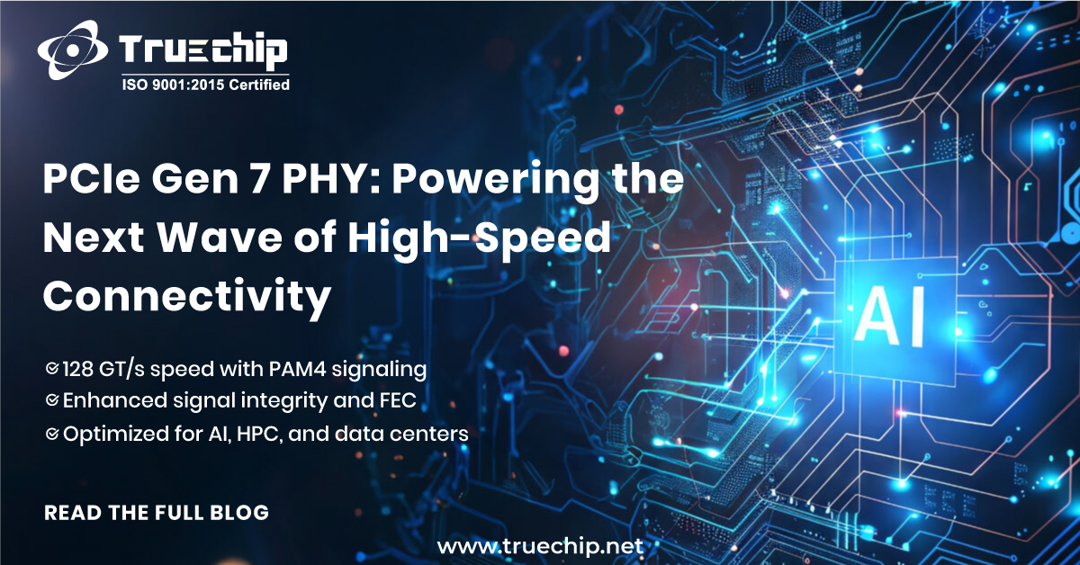 TruechipS's tweet image. PCIe Gen 7 PHY is redefining high-speed connectivity for the AI and HPC era, with 128 GT/s speed, ultra-low latency, and superior energy efficiency.
Explore how Truechip’s PCIe Gen 7 Verification IP ensures every design performs flawlessly in the real world.

#VerificationIP