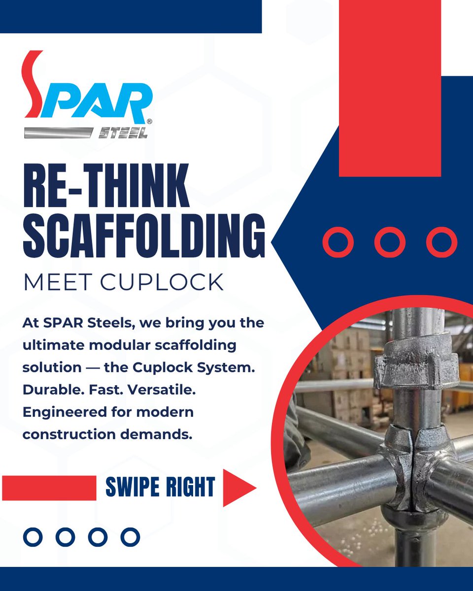 SteelSpar's tweet image. The future of scaffolding is here 🔵⚙️
Meet SPAR Cuplock System — where speed, strength &amp;amp; versatility come together to elevate every construction challenge! 🏗️✨
🌐 sparsteel.com
#SparSteel #cuplockSystem #ModularScaffolding #ScaffoldingUAE #scaffoldingcuplock