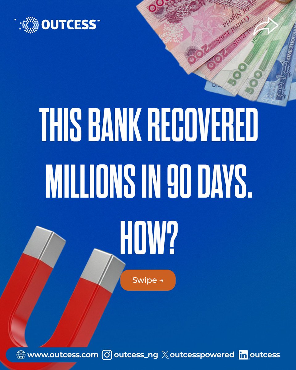 OutcessPowered's tweet image. This bank reclaimed millions in just 90 days — not by yelling louder, but by being smarter. 

Swipe through to see exactly what they did.

#CustomerServiceWeek #CustomerExperience