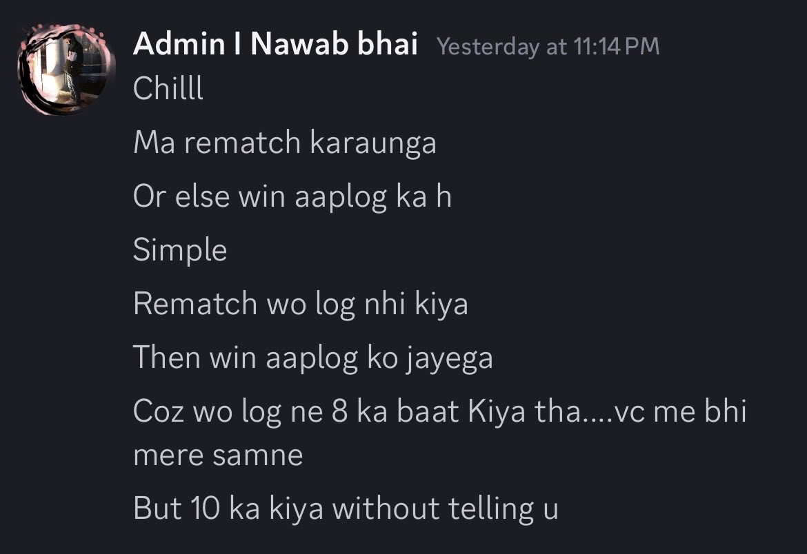 izamizamiz's tweet photo. We played our first tournament match in this particular server. It was decided that both teams will go for 8 rounds. But the opponent team without informing the admin hosted 10 rounds match which basically made all the agents available to them. (1/3) https://t.co/MpbmAsQzUK