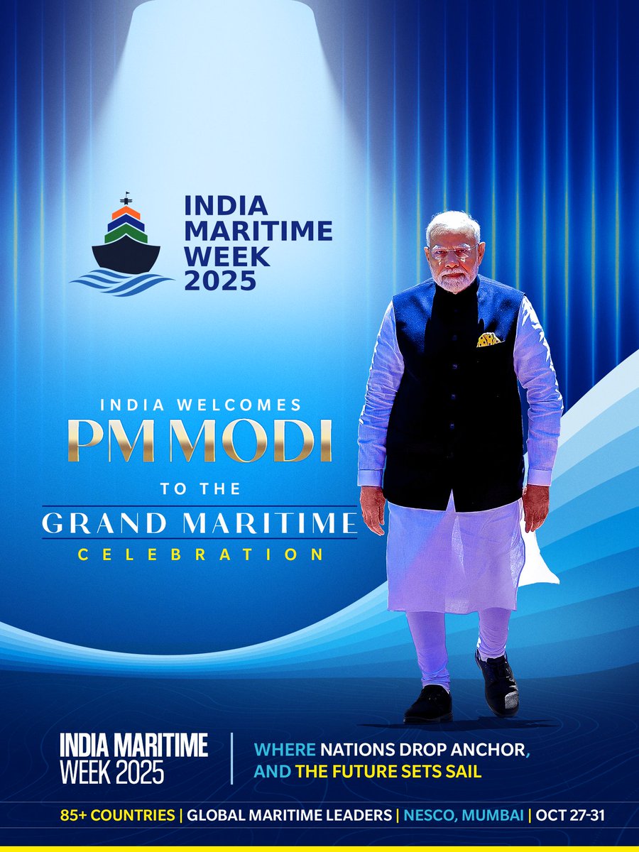 India welcomes PM <a href="/narendramodi/">Narendra Modi</a> ji
to the grand maritime celebration at #IndiaMaritimeWeek2025
#PMatIMW2025