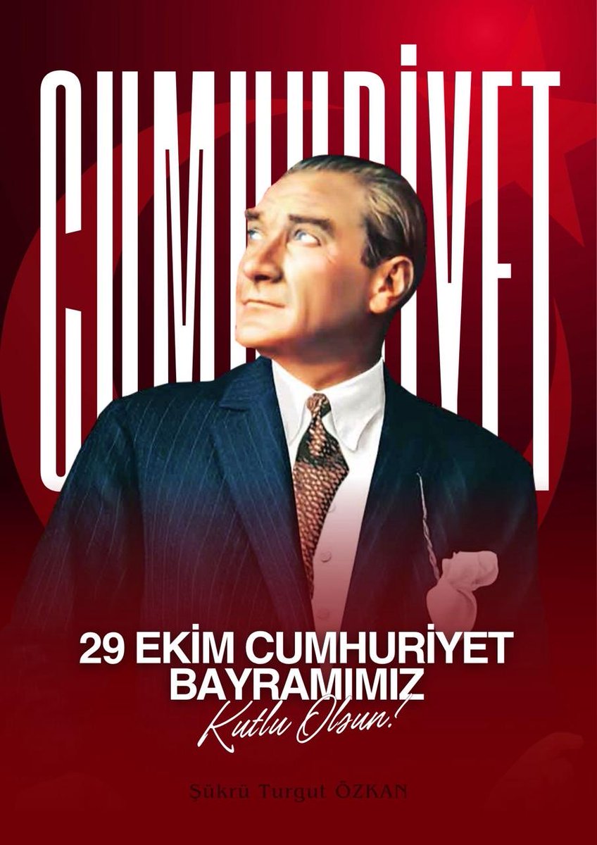 29 Ekim Cumhuriyet bayramımız kutlu olsun. Mustafa Kemal Atarürk’e saygı ve minnetle…