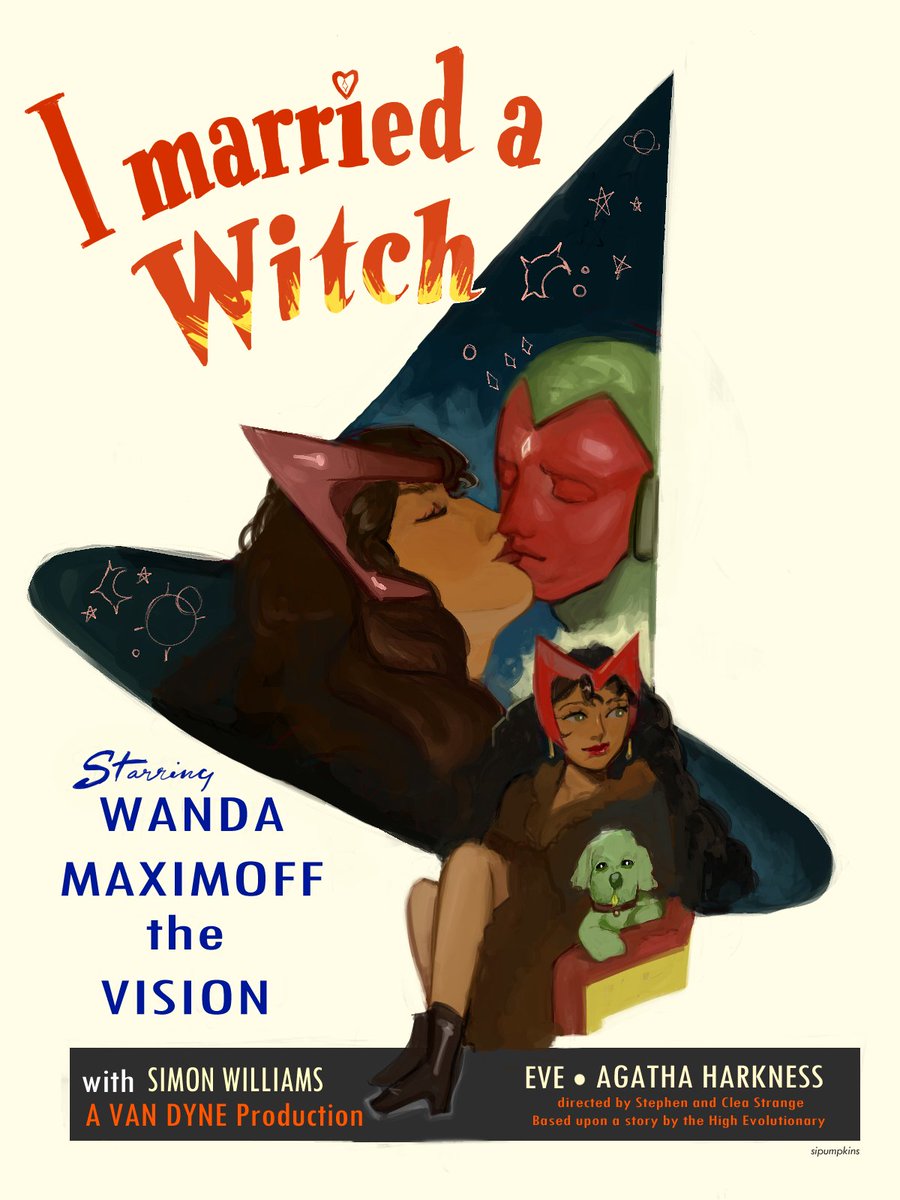 study - i married a witch! thank you to my brother for making me appreicate older films lol🪄#marvel #wandamaximoff #scarletwitch #vision