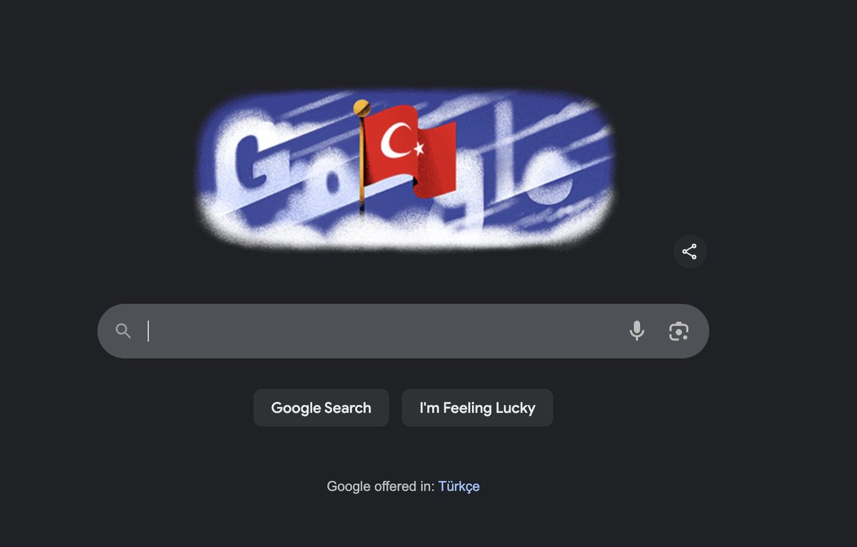 به مناسبت روز جمهوریت اگر تو ترکیه گوگل رو باز کنید همچین لوگویی می‌بینید.