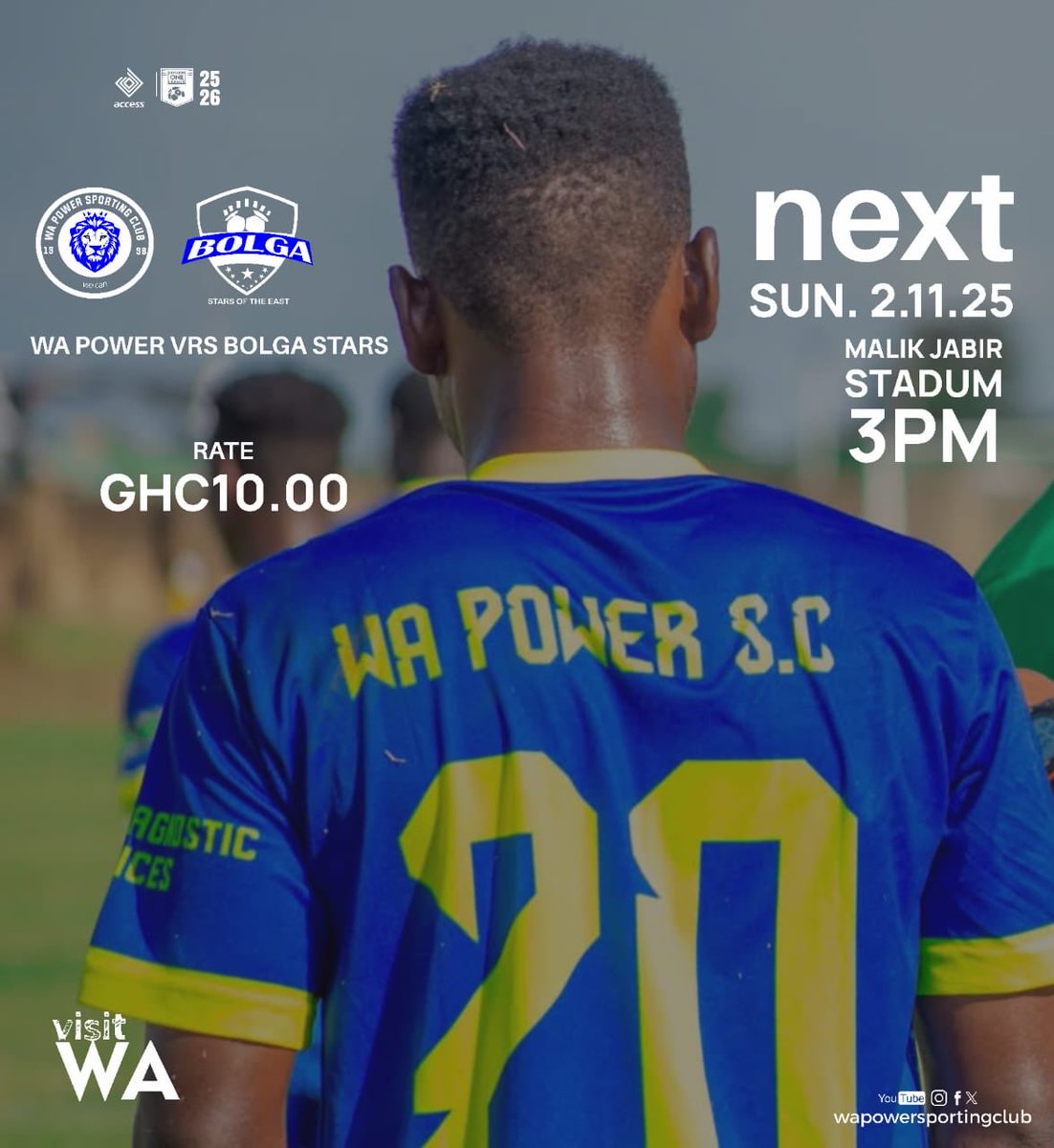 WaPowerSC1's tweet photo. Up Next!!!
Bolga All Stars are our guest this weekend at the Wa Malik Jabir Stadium!!
#Wecan #VisitWa https://t.co/Qi8ounbbsb