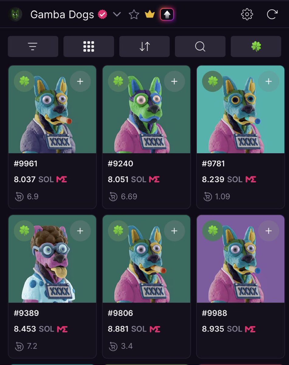 Quite insane to see <a href="/gambadogs/">Gamba Dogs</a> @ 8 SOL

Big kudos to the team and <a href="/SpicerQQ/">Spicer ⚡</a> 

The idea was brave, but atm seems to work a lot