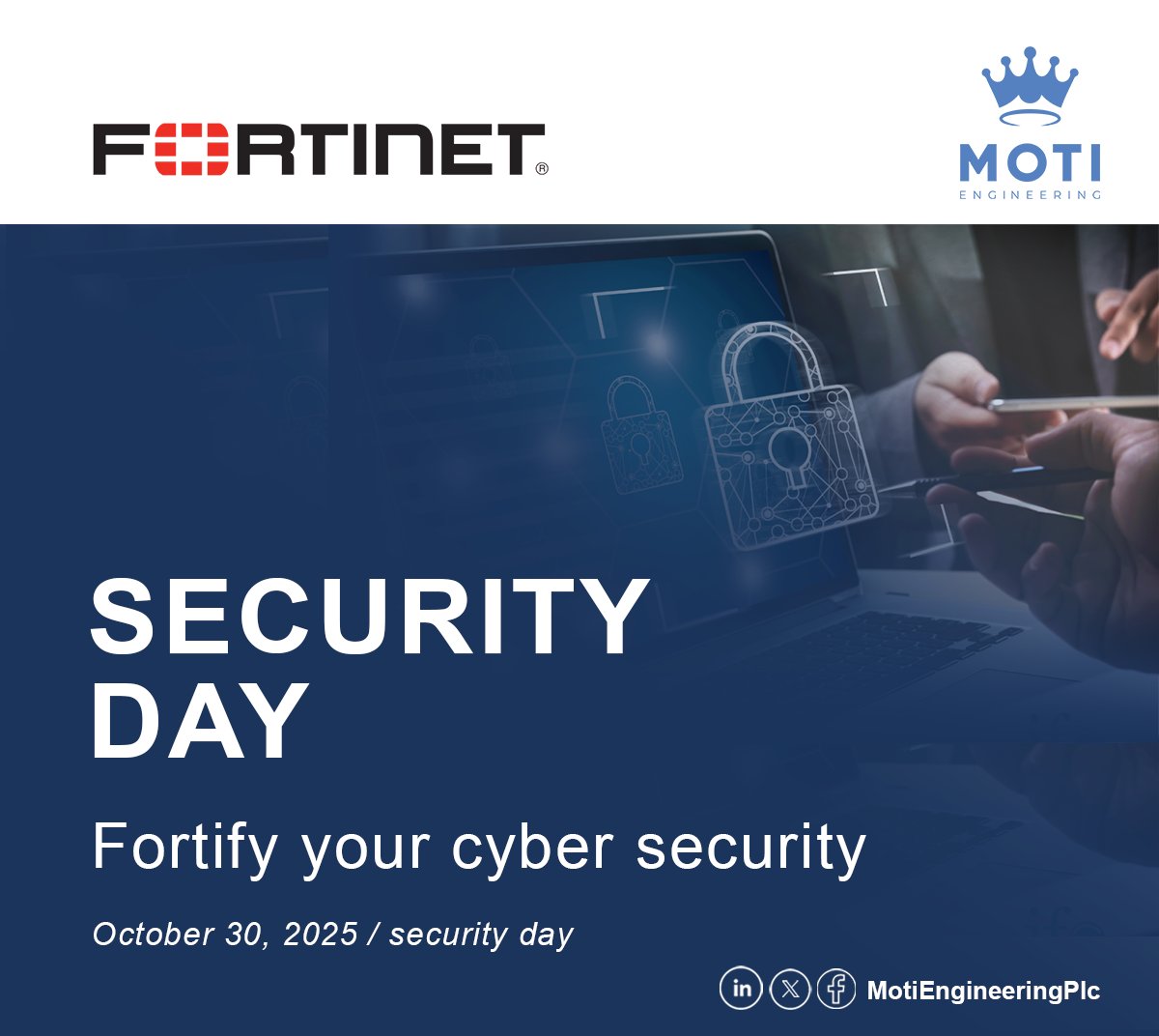 MotiEngineering's tweet photo. Fortinet Security Day – October 30, 2025

Advancing cybersecurity awareness and innovation in Ethiopia! Proud to partner with @Fortinet in shaping a safer digital future. 💻🔒

#Fortinet #MotiEngineering #CyberSecurity #SecurityDay2025 #Innovation https://t.co/JG1v3NoUoO