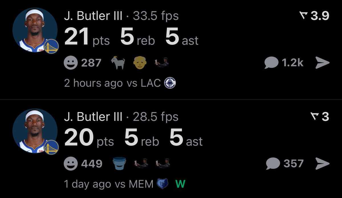 brasilwarriors_'s tweet photo. 🚨 HISTÓRICO!
Jimmy Butler é o 1º jogador do Warriors a registrar jogos consecutivos com:
20+ PTS, 5+ REB, 5+ AST e 75%+ de aproveitamento nos arremessos!
🤯 Pura eficiência de elite.
O #PlayoffJimmy chegou antes! https://t.co/yitXcDEtle
