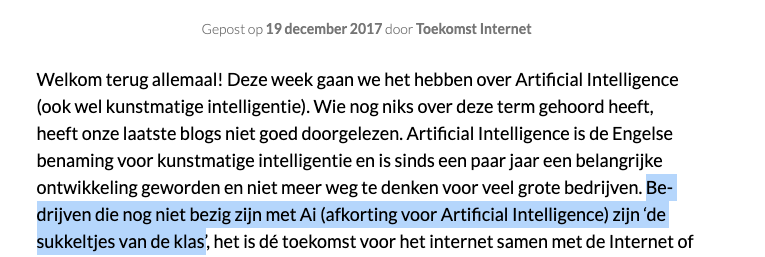 Ik riep het 8 jaar geleden al 😛(bloggen voor een schoolopdracht)
