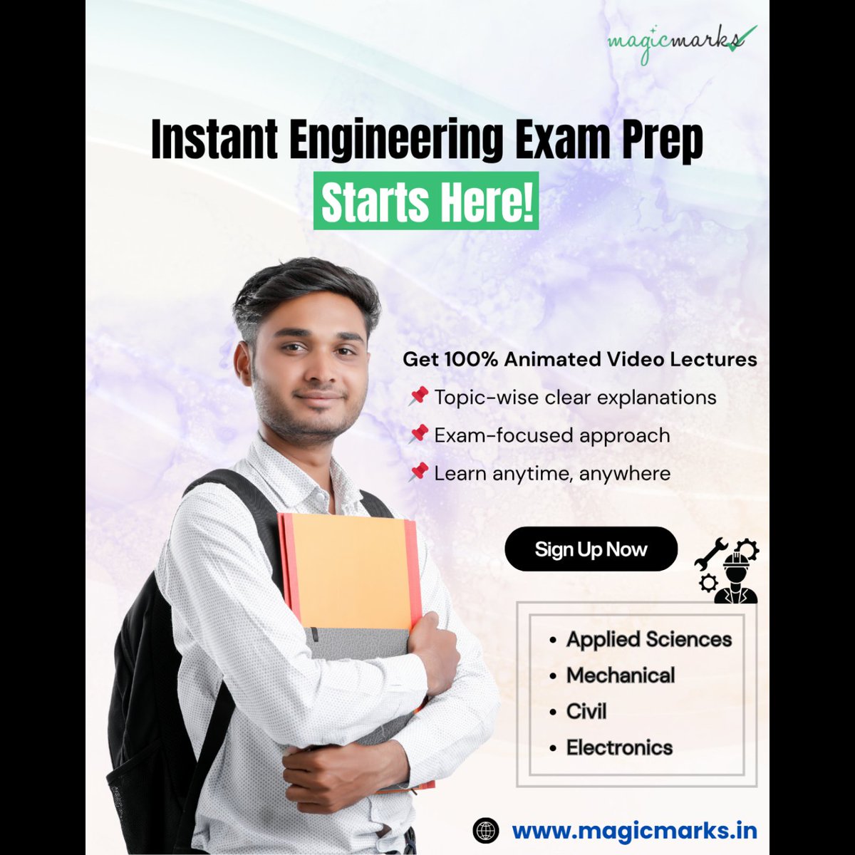 magicmrks's tweet image. Are you running out of time before your Engineering Exams?
Don’t just study harder… Study Smarter! 

Sign up now and boost your marks! 
magicmarks.in/signup/

#magicmarks #engineeringstudents #exampreparation #studysmart #mechanicalengineering #learnwithmagicmarks