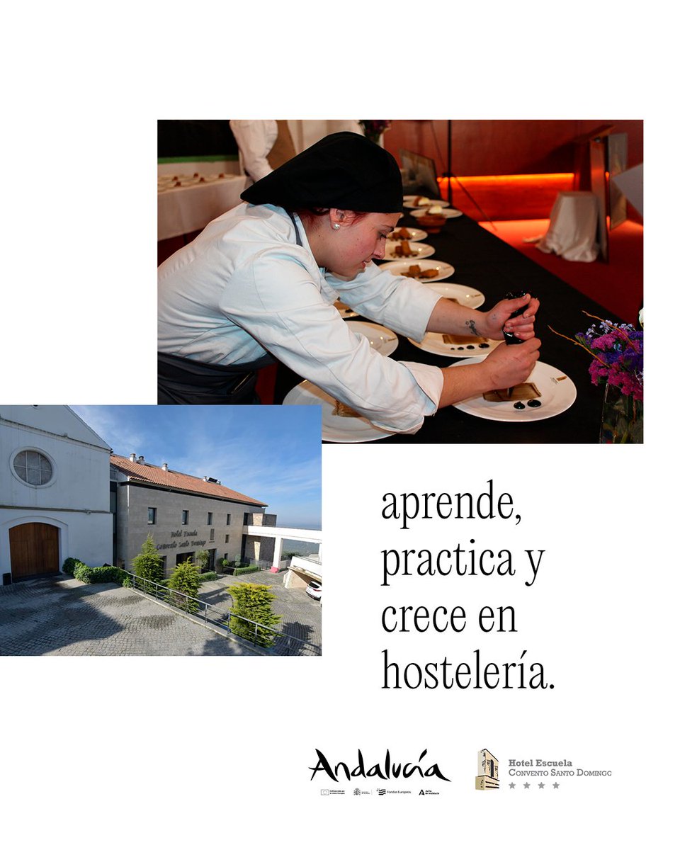 🏰 De convento centenario a escuela de experiencias únicas.

Aquí, la historia se mezcla con la práctica: nuestros alumnos gestionan restaurante, catering y alojamiento, viviendo la hostelería de verdad.

🔗 Infórmate: teleformacion.andalucia.org/local/pages/?i…