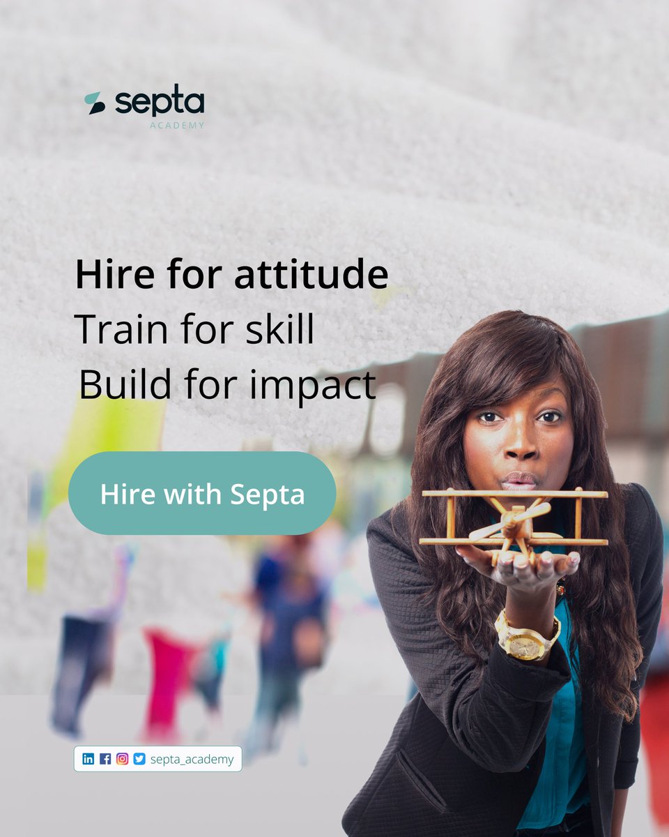 septa_academy's tweet image. The best teams aren’t built by accident, they’re built with intention. 

At septa, we believe talent goes beyond skill. We hire people with the right mindset, empower them with the right tools,and together, we build products that make real impact. 

Hire Tech talents with Septa