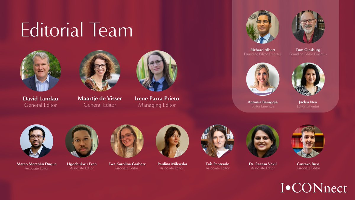 Meet the global powerhouse behind I•CONnect!

Our General Editors lead a constellation of constitutional minds spanning the world's top institutions.

🧵👇