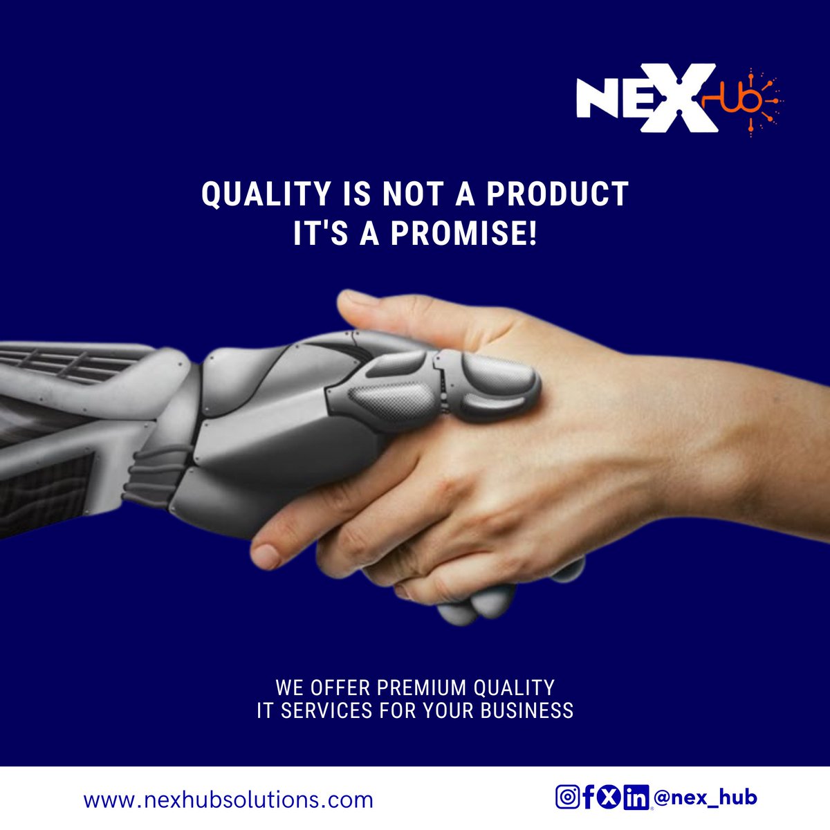 Nex_Hub's tweet image. At Nex Hub IT Solutions, we uphold a promise of quality and reliability in every solution we provide.
Empowering businesses through technology-driven excellence.
#NexHubITSolutions #TechnologyExcellence #ITConsulting #CorporateInnovation
