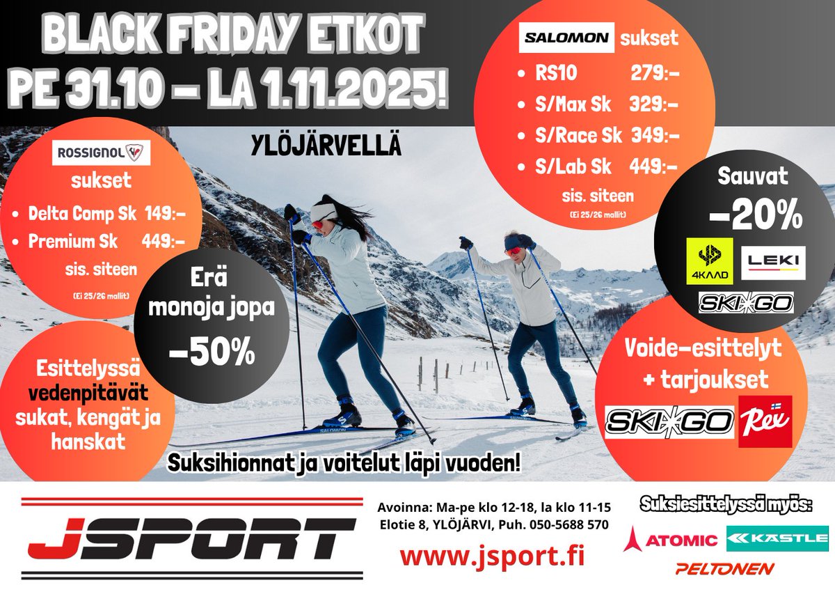 jsportfi's tweet photo. Black Friday Etkot Ylöjärven J Sportissa! - https://t.co/ufQseZ2Qxl https://t.co/IAPEZKVx8J
