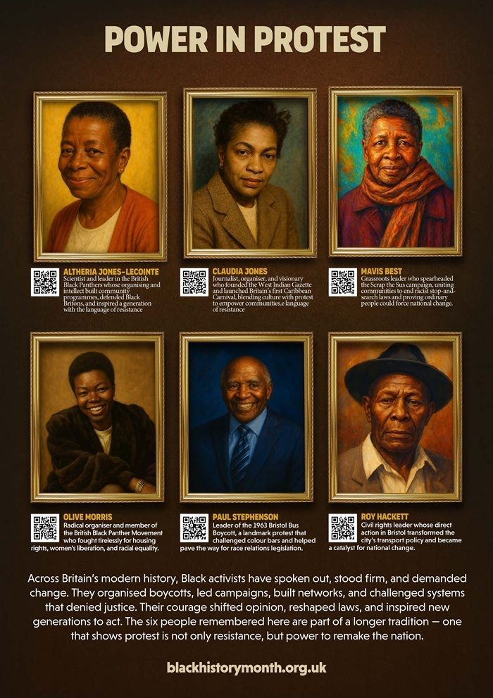 OasisFirVale's tweet photo. From marches and boycotts to courtrooms and communities, these individuals stood firm against injustice. Their courage and activism helped break down barriers and ignite change in British society #bhm2025 https://t.co/cD3eQGMrin