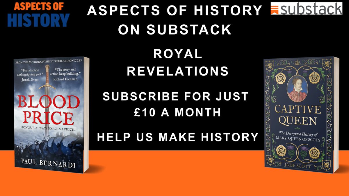 #Substack in November
Royal Revelations
Aethelstan: England's First King, by <a href="/Paul_Bernardi/">Paul Bernardi</a>
Mary, Queen of Letters, by <a href="/HuntingRebels/">Dr Jade Scott</a>

Please support and subscribe
aspectsofhistory.substack.com

#historylovers #royalfamily #twitterstorians