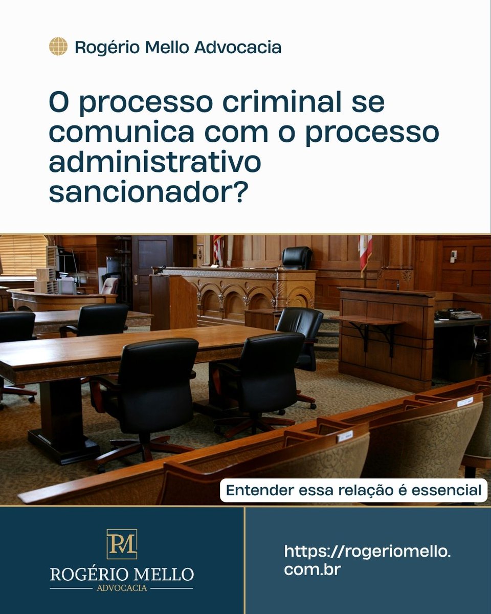 rogmelloadv's tweet image. ⚖️Embora o processo criminal e o processo administrativo sancionador sejam independentes, a absolvição penal por inexistência do fato ou negativa de autoria tende a refletir no PAD.
-Mas a falta de provas no processo penal não impede a sanção administrativa.
#DireitoSancionador