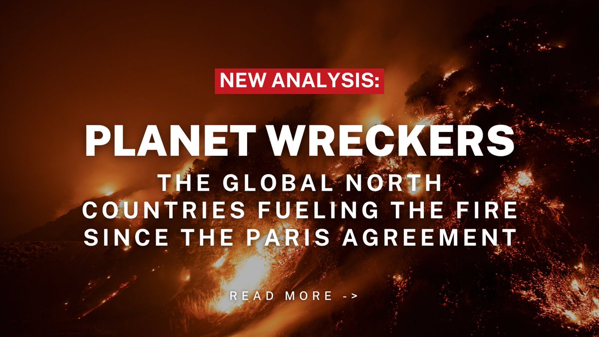 NEW 🚨Since the Paris Agreement, 4 Global North countries - the US, Canada, Australia &amp; Norway - blocked global progress on oil and gas phaseout. While the rest of the world reduced oil &amp; gas production by 2%, these 4 countries increased it by nearly 40%. oilchange.org/publications/p…