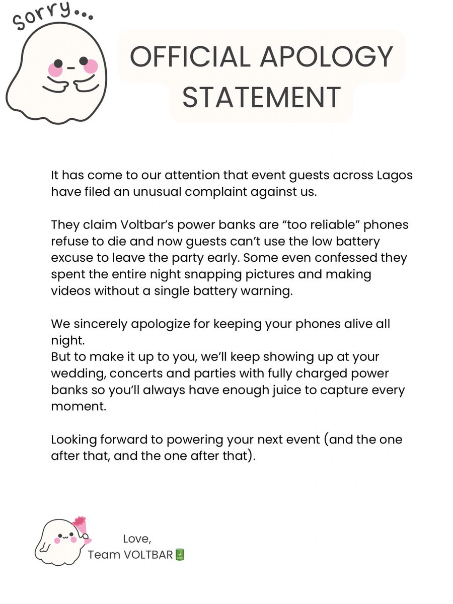 The_Voltbar's tweet image. Lagos said our power banks are too powerful 😂
We apologize for the endless battery life… kind of 😏

#VoltBar 
#PowerOnTheGo 
#StayChargedStayPresent 
#MobileChargingBooth 
#VoltBarNigeria
#PowerbanksforeventsNigeria