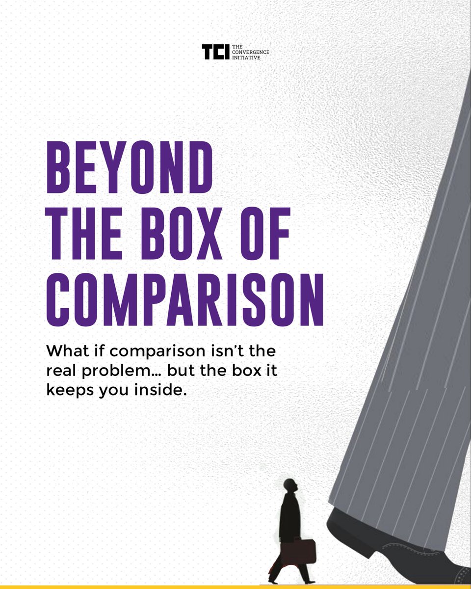 d_convergence24's tweet photo. What if comparison is silently holding you back?  

Break free from the box! Own your journey, celebrate your growth, and focus on your 'why.' 
  
#tci #theconvergenceinitiative #beyondthebox #ownyourjourney #nocomparison https://t.co/SNrijxYQAd