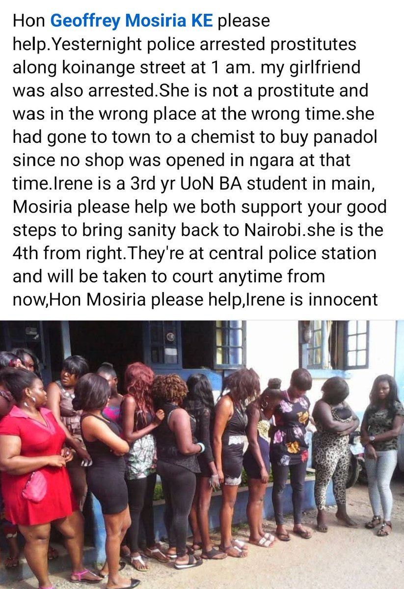 Safinewsmedia's tweet image. A Nairobi man Pleads with Nairobi County Environment Chief Officer  Geoffrey Mosiria to Help Free Girlfriend who was Arrested on Koinange Street While Allegedly Buying Medicine at 1AM. Read below and give us your rxn
Tanzania #MainaAndKingangi #WezeshaKike  Sudan #CMETrustAt19