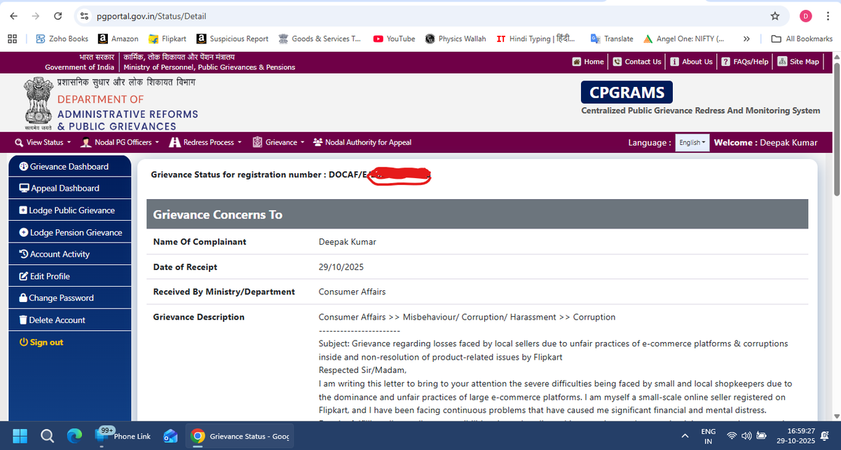 Samayshaktii's tweet photo. @Flipkart,@flipkartsupport,@FlipkartStories,@consaff,
@ConsumerHelpBBR Just to inform - I have file a complaint in CPGRAMS. Next would be in consumer forum https://t.co/gKsNbEMhYH