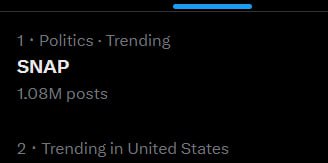 joemoh773927's tweet photo. $SNAP(Supplemental Nutrition Assistance program) is currently trending number one in America because theres 42 million people that rely on it and they are all migrants and getting free food delivered on door dash 🤣

People are referring to it as Soda Nachos Almond joys and Pizza

8HLyaS2FHx8P2sZYnsrf7drza9Df4ZLVY6X1HfYTpump

The memes of what is SNAP applicable are hilarious also
