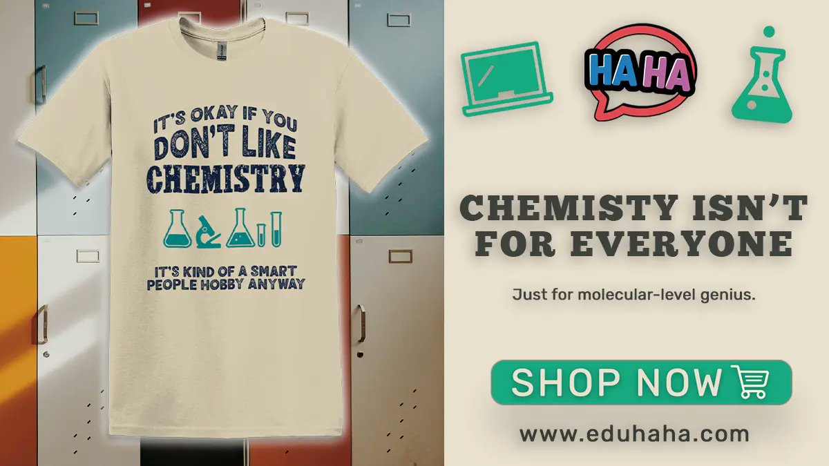 EDUHaHaFun's tweet photo. “So you don’t like chemistry? That’s fine. Not everyone’s cut out for molecular-level genius.”
🔥 This tee? IONIC.
Grab yours: https://t.co/5kVIzcsRPt
#EDUHaHa #ChemClassSnark #TeacherLife #SmartPeopleHobby https://t.co/ZT57NUwfuG