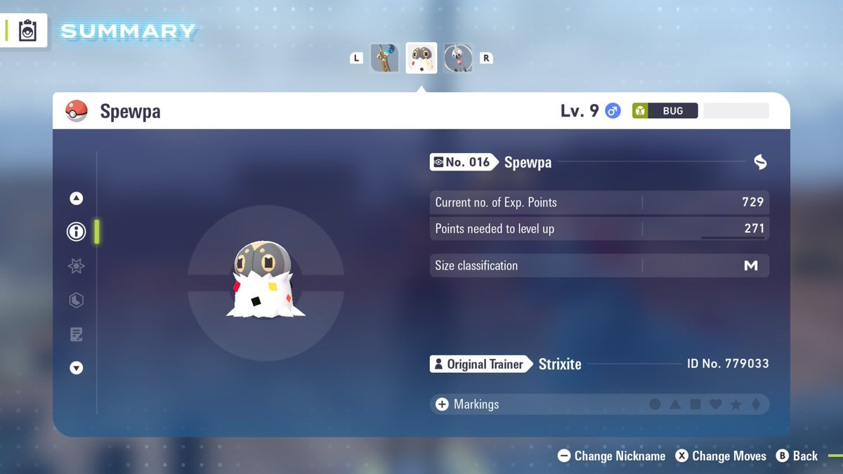 Strixite's tweet image. PHEW!! Still had the Museum Spewpa 😅

#PokemonLegendZA #Vivillon #Spewpa