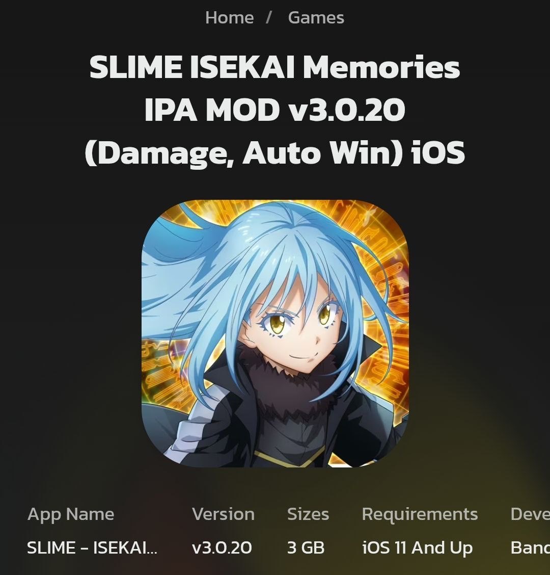 tututweak's tweet image. SLIME ISEKAI Memories IPA

Features

(Damage, Auto Win)

Download:-tututweak.com/slime-isekai-m…