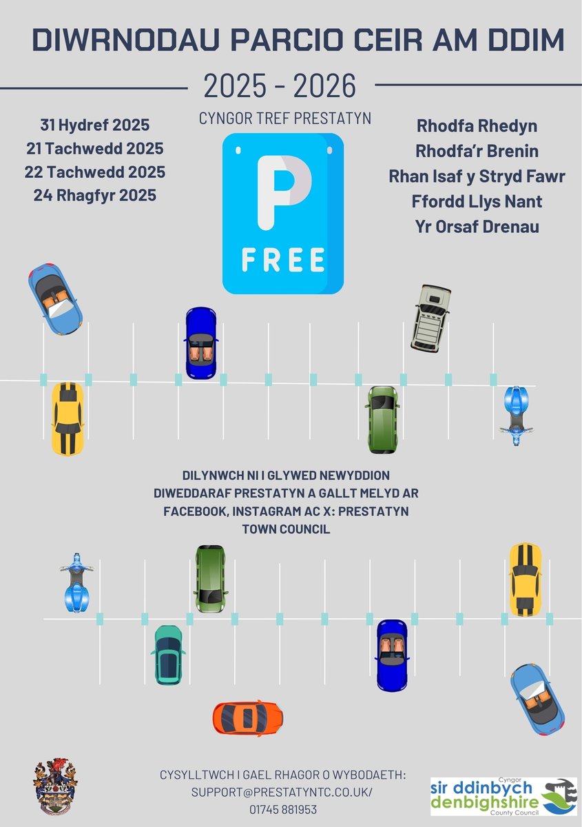 Prestatyn and Meliden are teeming with plenty to do in these next three months! Make sure to take advantage of our FREE CAR PARK days, in conjuction with <a href="/DenbighshireCC/">DenbighshireCC</a>  

31 October is the first day for free car parking.