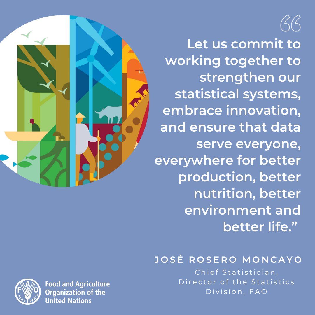 We're celebrating 8⃣0⃣ years of agricultural statistics <a href="/FAO/">Food and Agriculture Organization</a> - and charting out the next 80 years, including:

⬆️ strengthened statistical systems
⬆️ innovation in data &amp; statistics
⬆️ data that serves everyone

Explore all our publicly available data👇

📊fao.org/faostat/en/#ho…