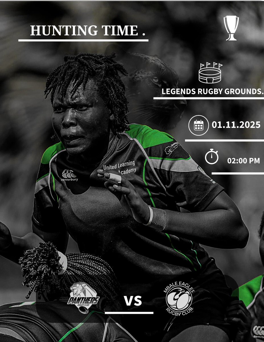 IrampayeDan's tweet photo. @PanthersRugbyUg Vs Mbale Eagles 
Date 📅: 1st Nov, 2025
Time ⏰: 2pm
Venue 📍: Legends grounds 
#UgandaCup2025 
#PanthersStrong https://t.co/F6mysgCjDn
