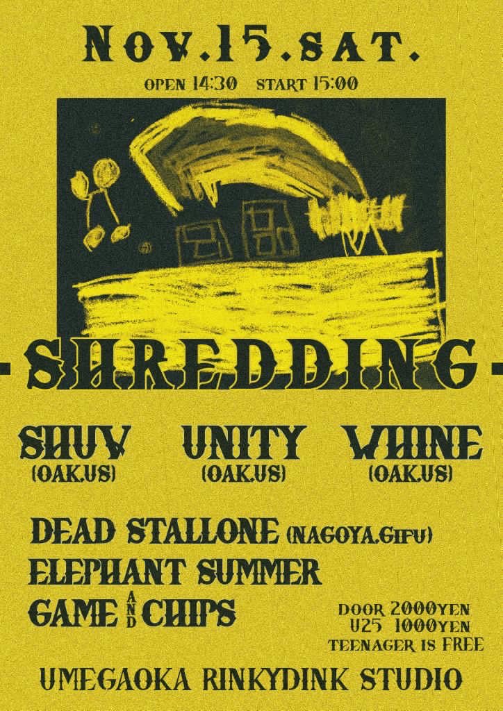 DeadStallone's tweet photo. ライブ決まりました
半年以上ぶり！

USオークランドから3バンドも出演！
初の東京です、よろしくお願いします

2025.11.15.sat.
Rinky Dink Studio梅ヶ丘
OP14:30/ST15:00
¥2,000/U25 ¥1,000
※10代以下無料

SHUV(US)
WHINE(US)
Unity(US)
Dead Stallone(名古屋・岐阜)
Elephant Summer
GAME＆chips https://t.co/dQ1bGJtot6