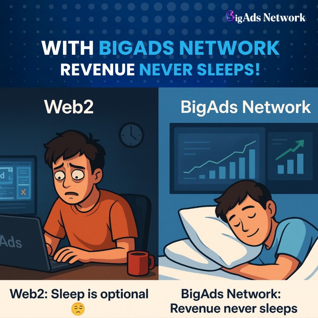 BigAds_Network's tweet image. In Web2, you grind.
In Web3 with BigAds, you grow — even in your sleep! 🚀

#BigAdsNetwork #PassiveRevenue #Web3Ads