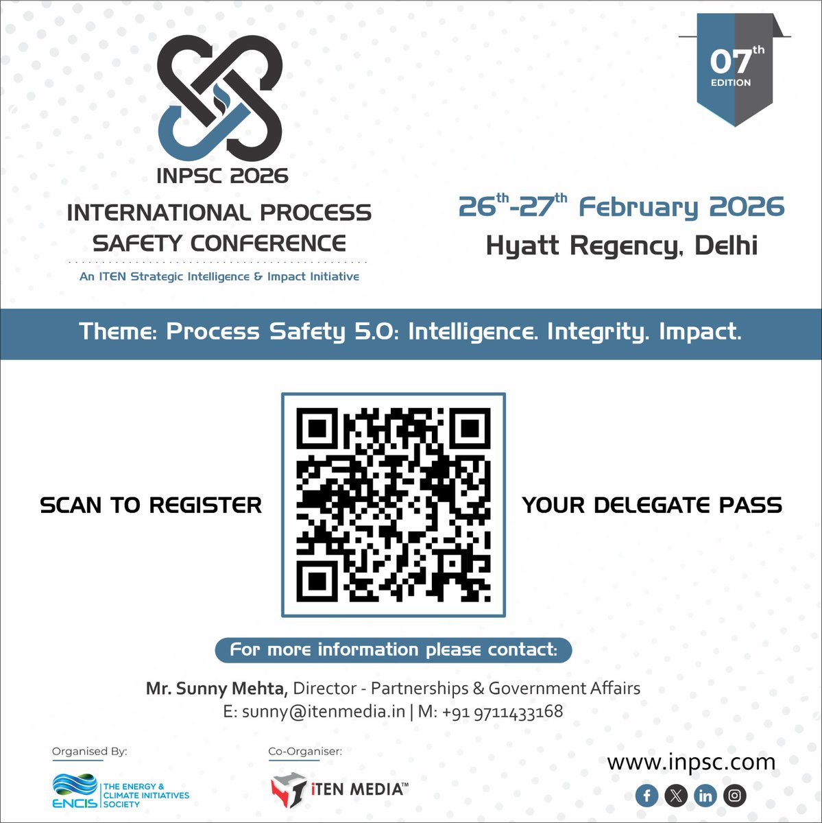 Process Safety 5.0: Intelligence. Integrity. Impact. 

Join global leaders at INPSC 2026 to explore how AI &amp; digital innovation are redefining process safety.

📅 26–27 Feb 2026 | 📍 Hyatt Regency, New Delhi
🔗 inpsc.com

#ProcessSafety #SafetyLeadership  #AI