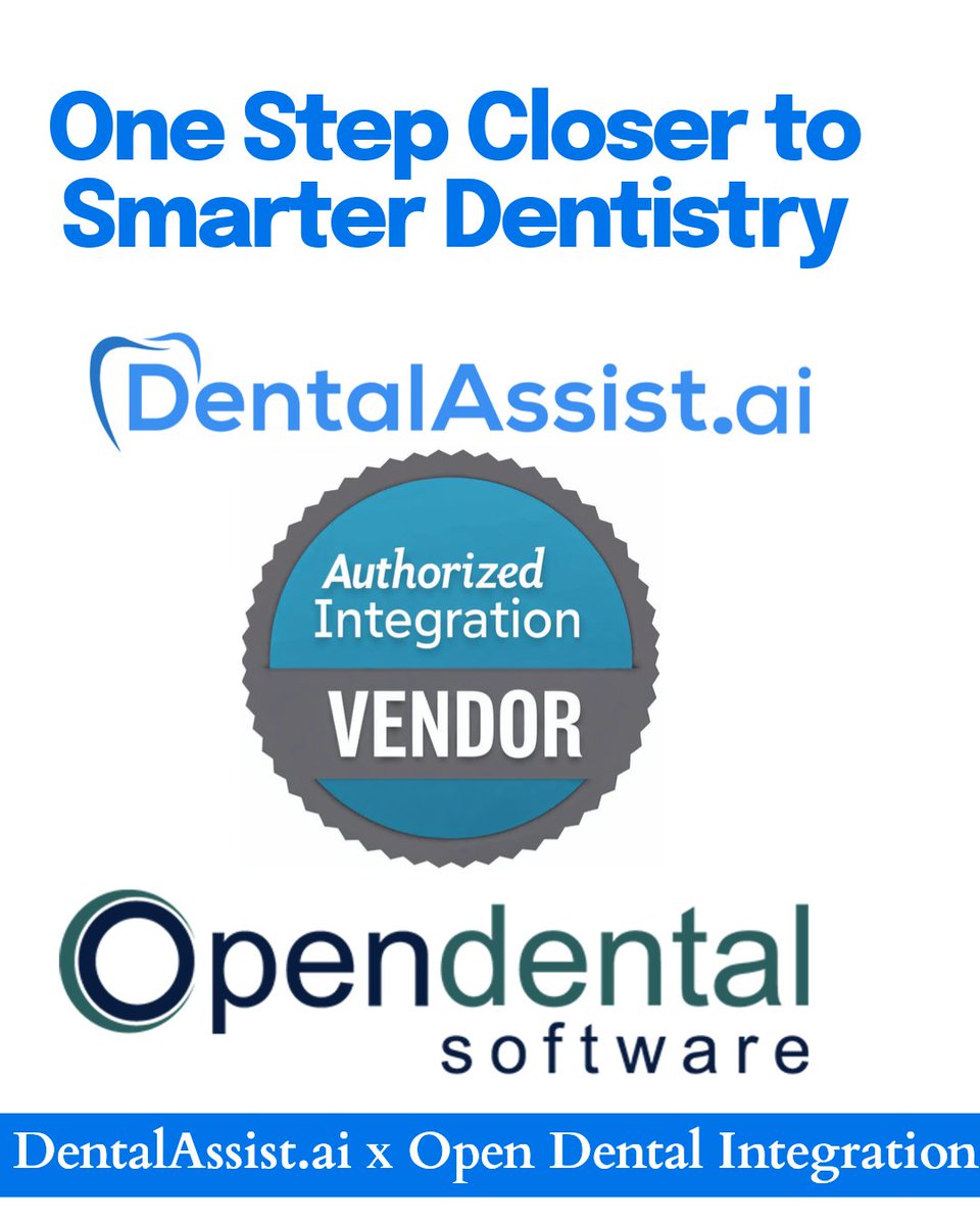 🎉 Big Announcement
DentalAssist.ai is officially an Authorized Vendor with @OpenDentalSoftware

🔗 See our official listing: opendental.com/site/vendorssu…