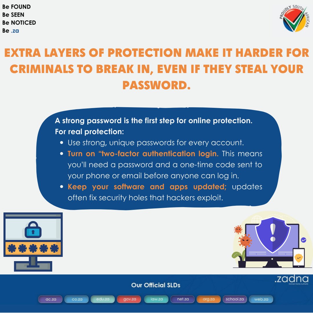 dotZADNA's tweet image. #CybersecurityAwarenessMonth #Proudlydotza #PasswordProtection