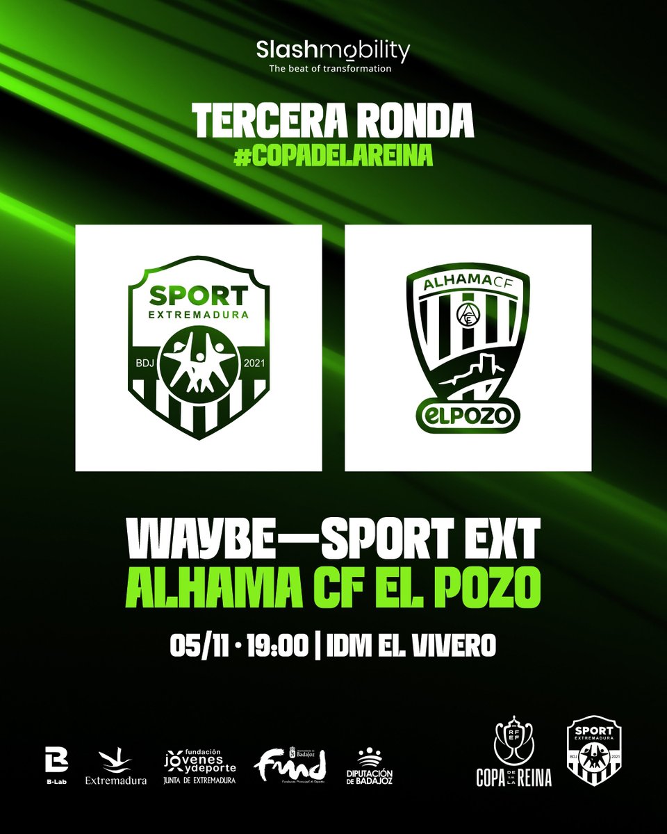SportExCD's tweet photo. ¡La semana que viene tenemos partidazo de #CopadelaReina! 🏆

🆚 @AlhamaElPozo 
📅 Miércoles 5 de noviembre
🕛 19:00
🏟 IDM El Vivero

#CorazónporBandera #WaybeSPORTEX https://t.co/mqUYpy09Mf