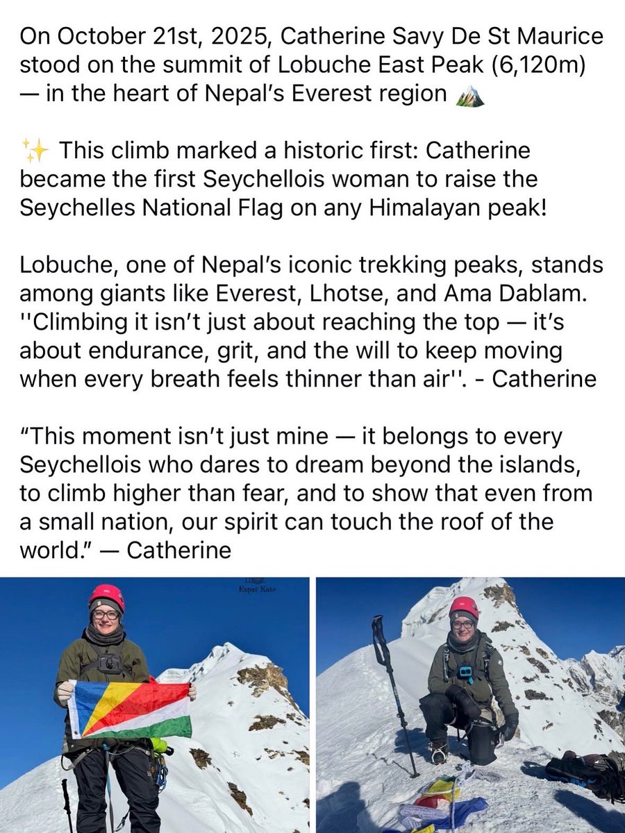 Hike_with_Kate's tweet image. 🗞️ I’ve Been Published! Seychelles, We Made History once more! 🇸🇨❤️

Still can’t quite believe it — I’ve officially been published, and it feels so surreal! This moment isn’t just mine — it’s one for Seychelles too.

Featured here with me is my rock climbing instructor ; Gitonga…