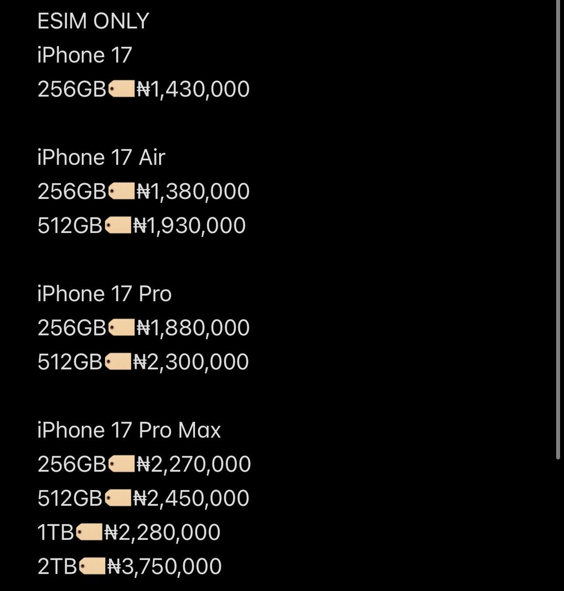 chief_vendors's tweet image. iPhone 17 Series Available
💯 100% Original • Sealed • Warranty Included
Authentic Devices Only
🛍️ Nationwide Delivery &amp;amp; Pick-up Available

#ChiefVendors #ChiefChief #GetMoreForLess #iPhone17 #NaijaTechPlug #AppleNaija #TechDeals