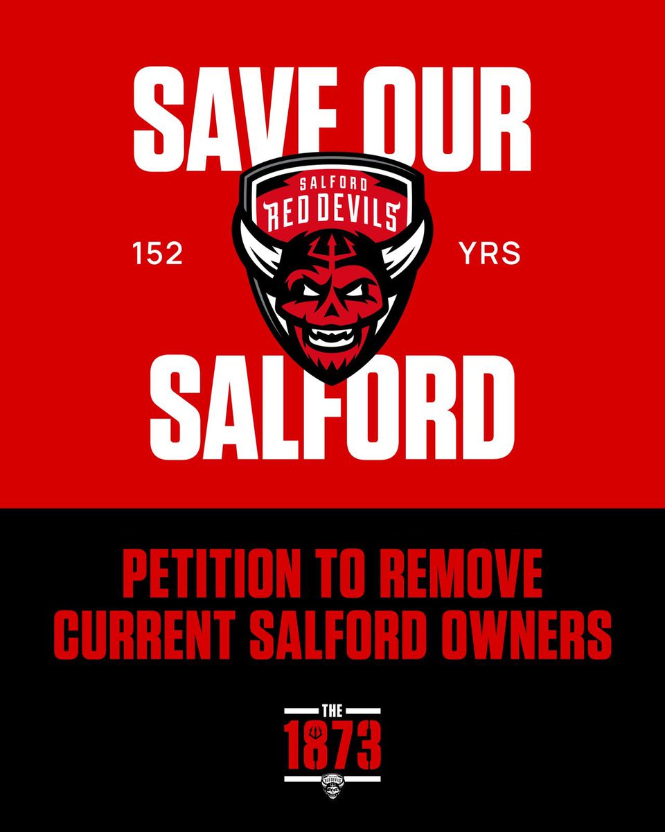 We are calling on ALL fans to sign this petition urging both The RFL and Salford City Council to step in, protect Salford’s future and ensure responsible stewardship of our great club. 

Act NOW. Add your voice. Protect our club.

Petition below:

petitions.com/salford_red_de…