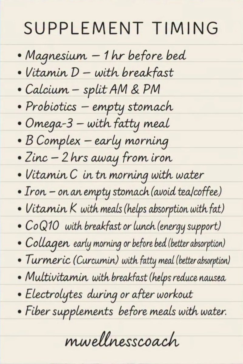 SUPPLEMENT TIMING ⏰️