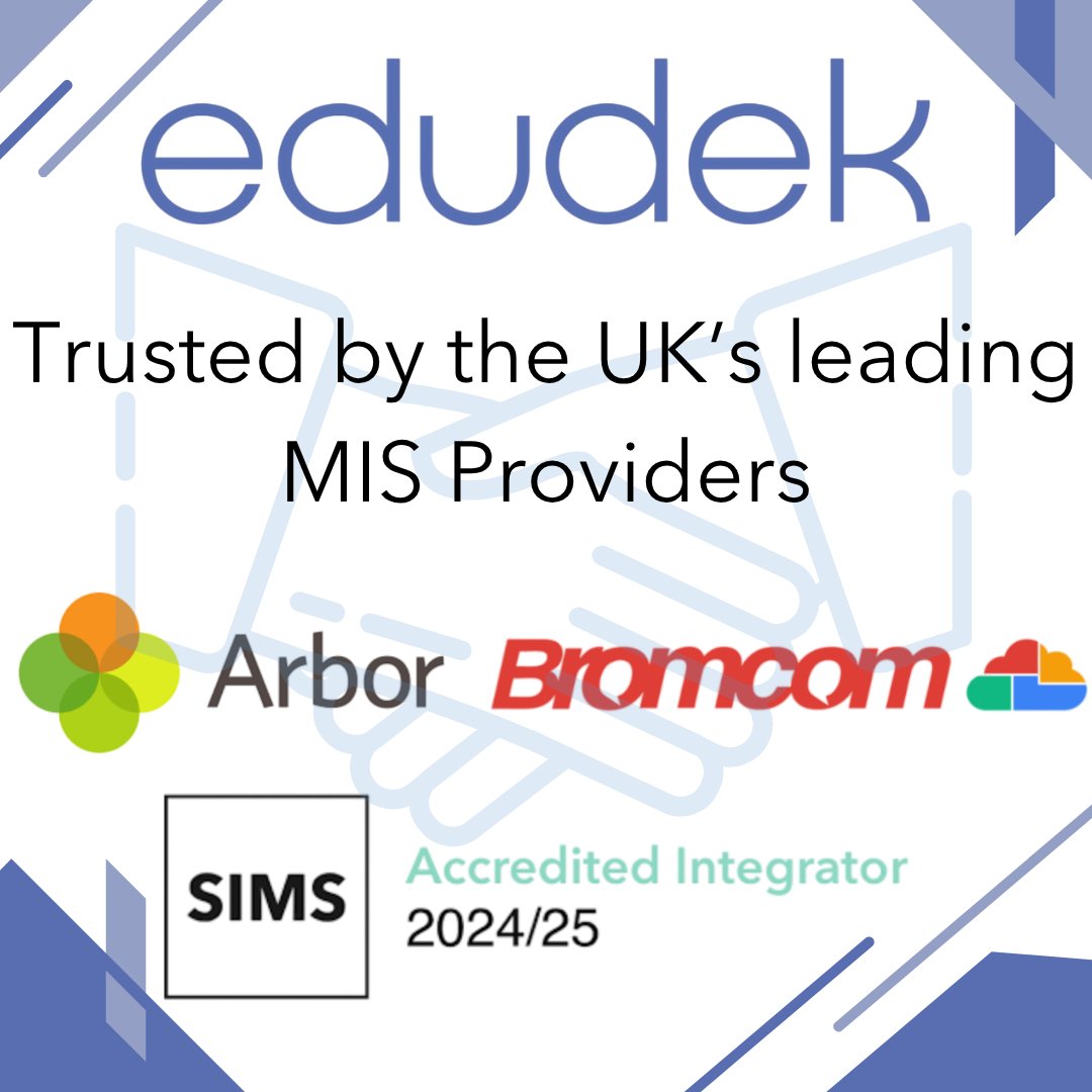 edudekltd's tweet photo. Edudek is trusted by the UK’s leading MIS providers including SIMS, Arbor and Bromcom.

Our dashboards seamlessly integrate with your existing systems, so you can spend less time exporting data and more time using it.

Learn More - https://t.co/LPQ51DqJ3s

#MISintegration #EdTech https://t.co/vcENleFfDI