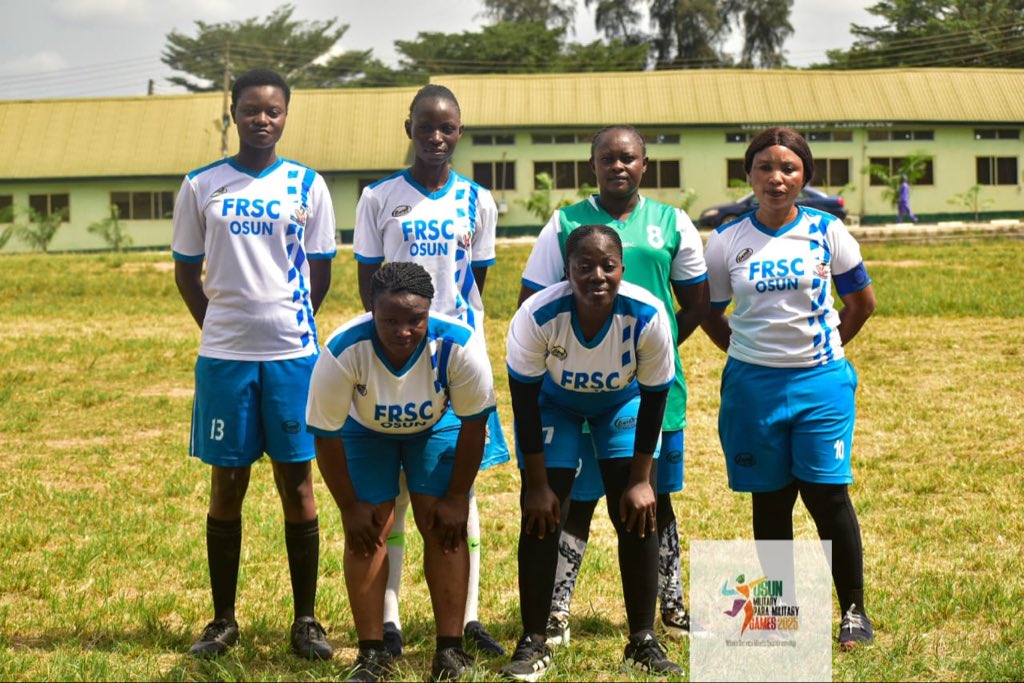 Osunmpg's tweet photo. ⚽ OMPG25 | Women’s Football SF
FT: NPF 1(0) – 1(2) FRSC

🎯 Abeleje 21’ (FRSC)
🎯 Abolarin 23’ (NPF)

FRSC edge past Police ladies on penalties to reach the grand finale! 🔥🏆

#OMPG25 #OsunGames #WomensFootball #TeamSpirit #UnityThroughSports https://t.co/vCBl0Cemso