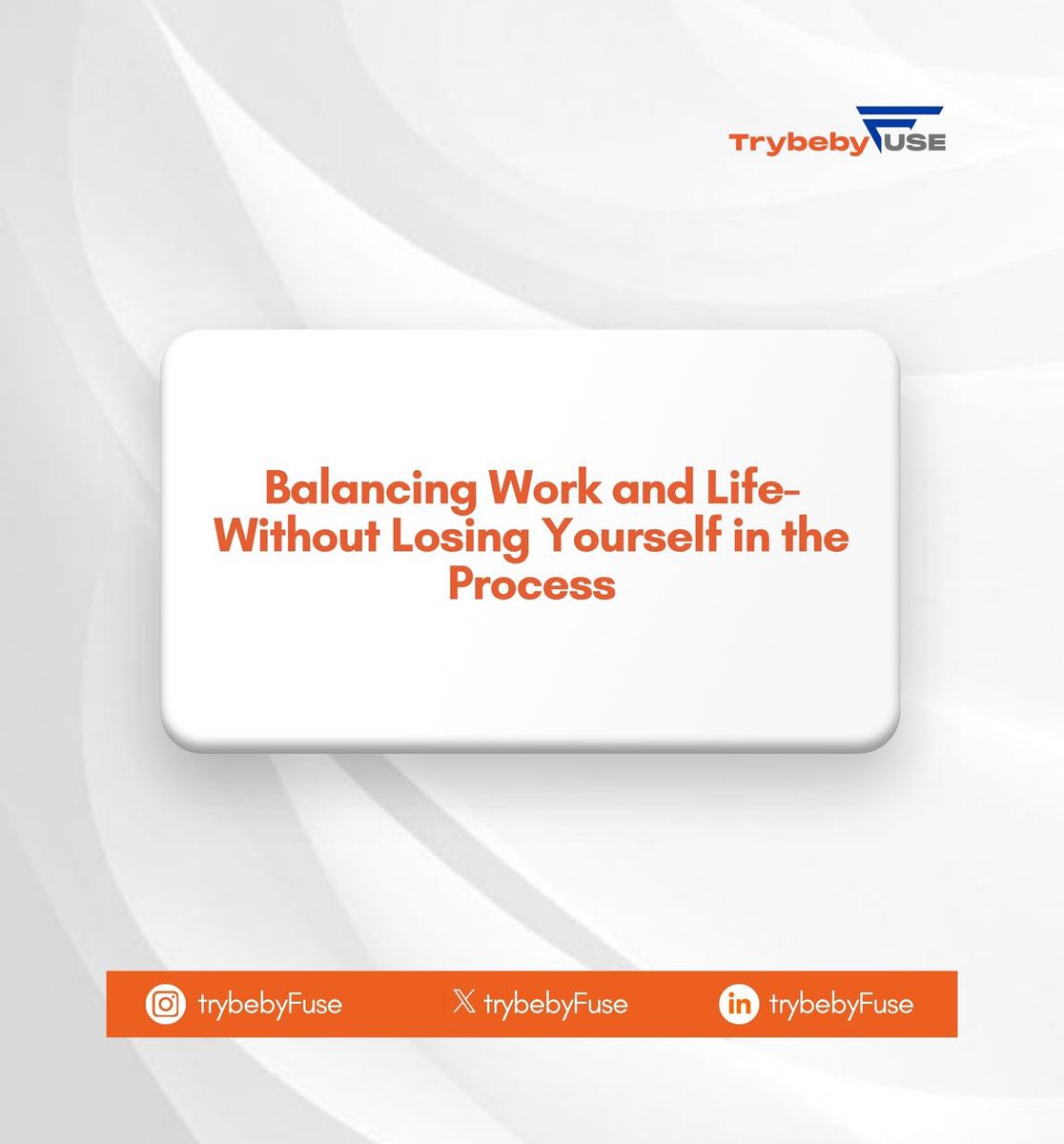 TrybebyFUSE's tweet photo. We talk a lot about Productivity, but not enough about our peace of mind. 🤔

Work-life balance is about doing what matters, with intention and presence.

Prioritize what matters most – without losing yourself. Here are tips on how to effectively do that!💡⏬ https://t.co/EbwGCqQvYs